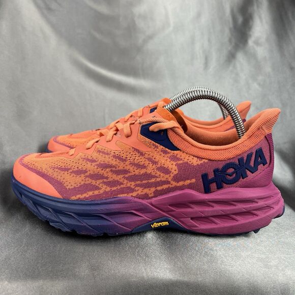 Hoka Speedgoat 5 Trail Running Shoes Women’s 9 B Fuchsia Pink Camellia Orange - Picture 8 of 17